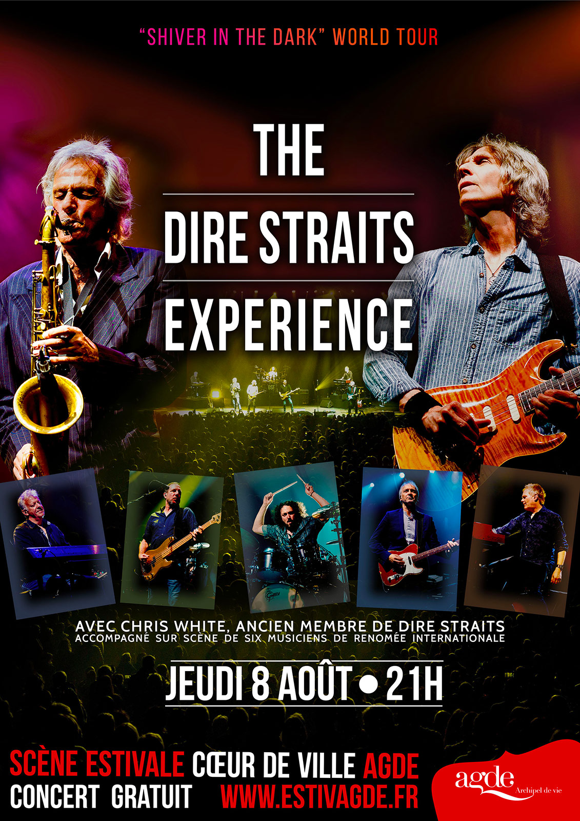 The Dire Straits Expérience en concert sur la Scène Flottante d'Agde le 8 août 2024